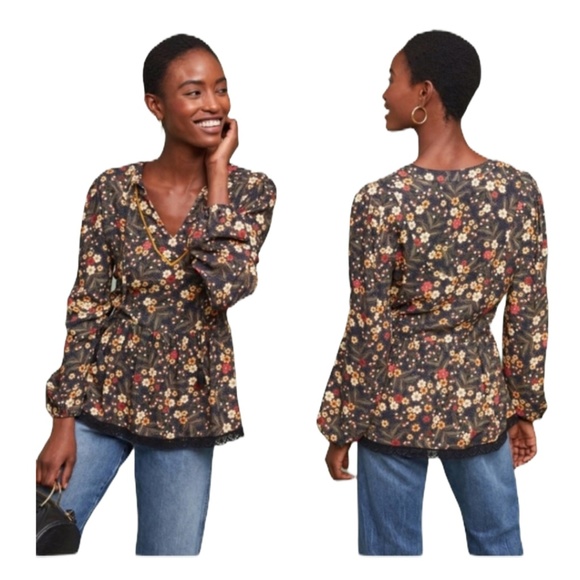 Farm Rio by Anthropologie Sayen Peasant Floral Top - Picture 2 of 9